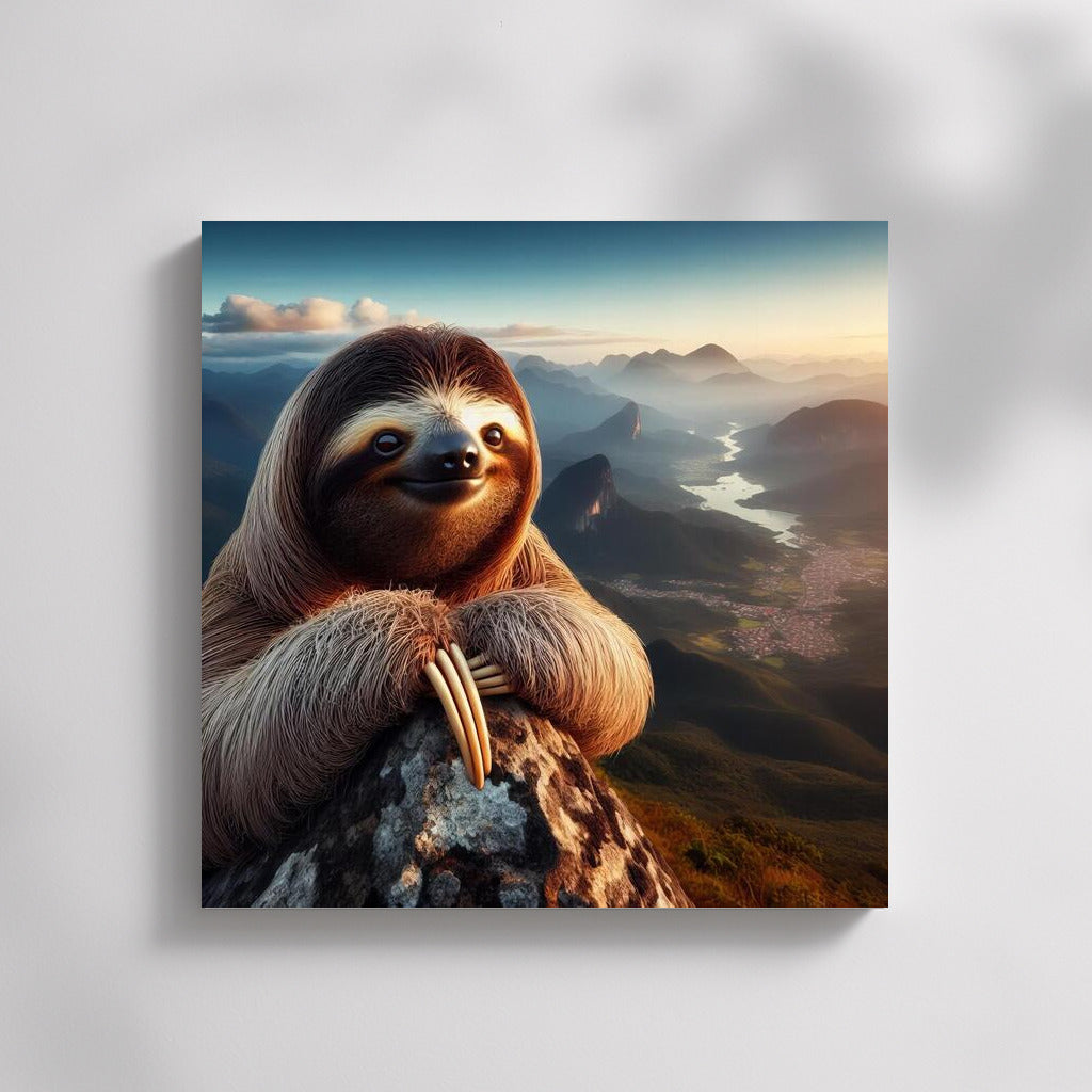 Sloth on the Summit: Enjoying the Mountain View