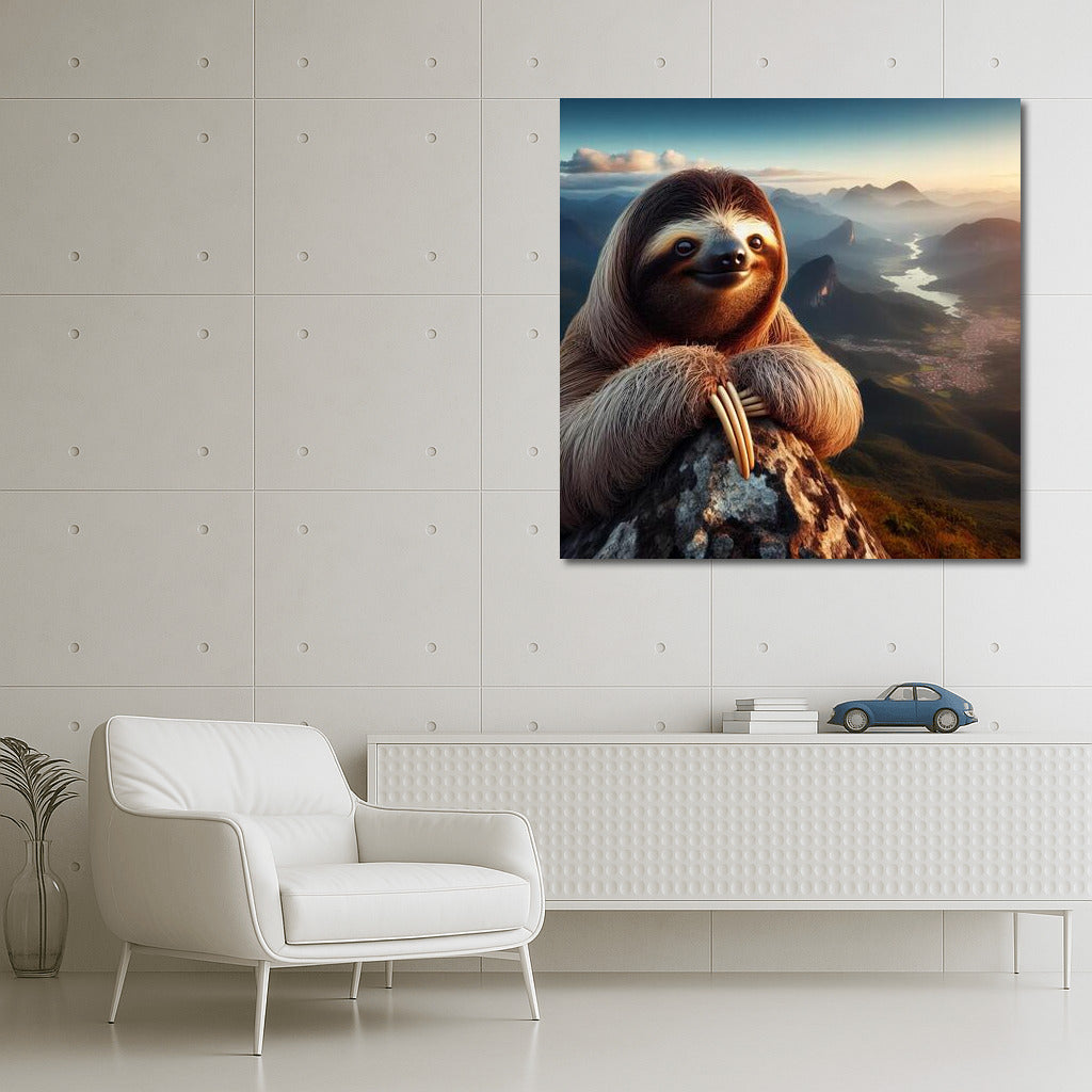 Sloth on the Summit: Enjoying the Mountain View