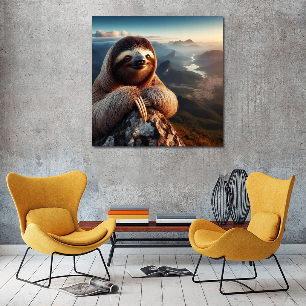 Sloth on the Summit: Enjoying the Mountain View