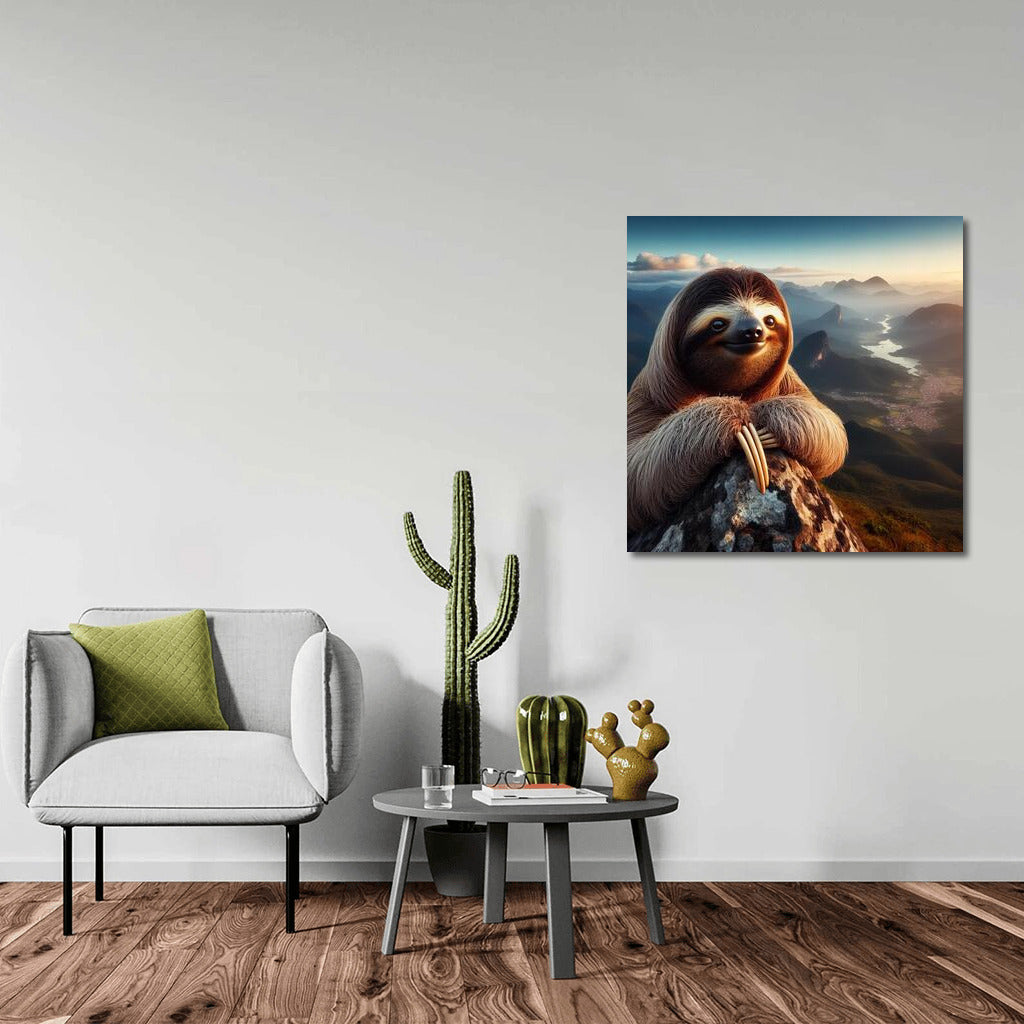 Sloth on the Summit: Enjoying the Mountain View