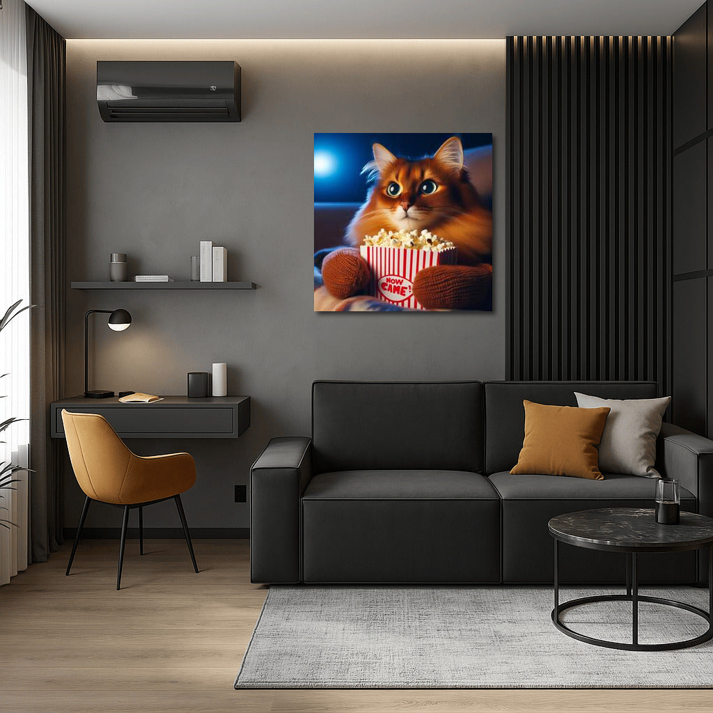 Somali Cat in the Movies: Popcorn and a Cozy Evening