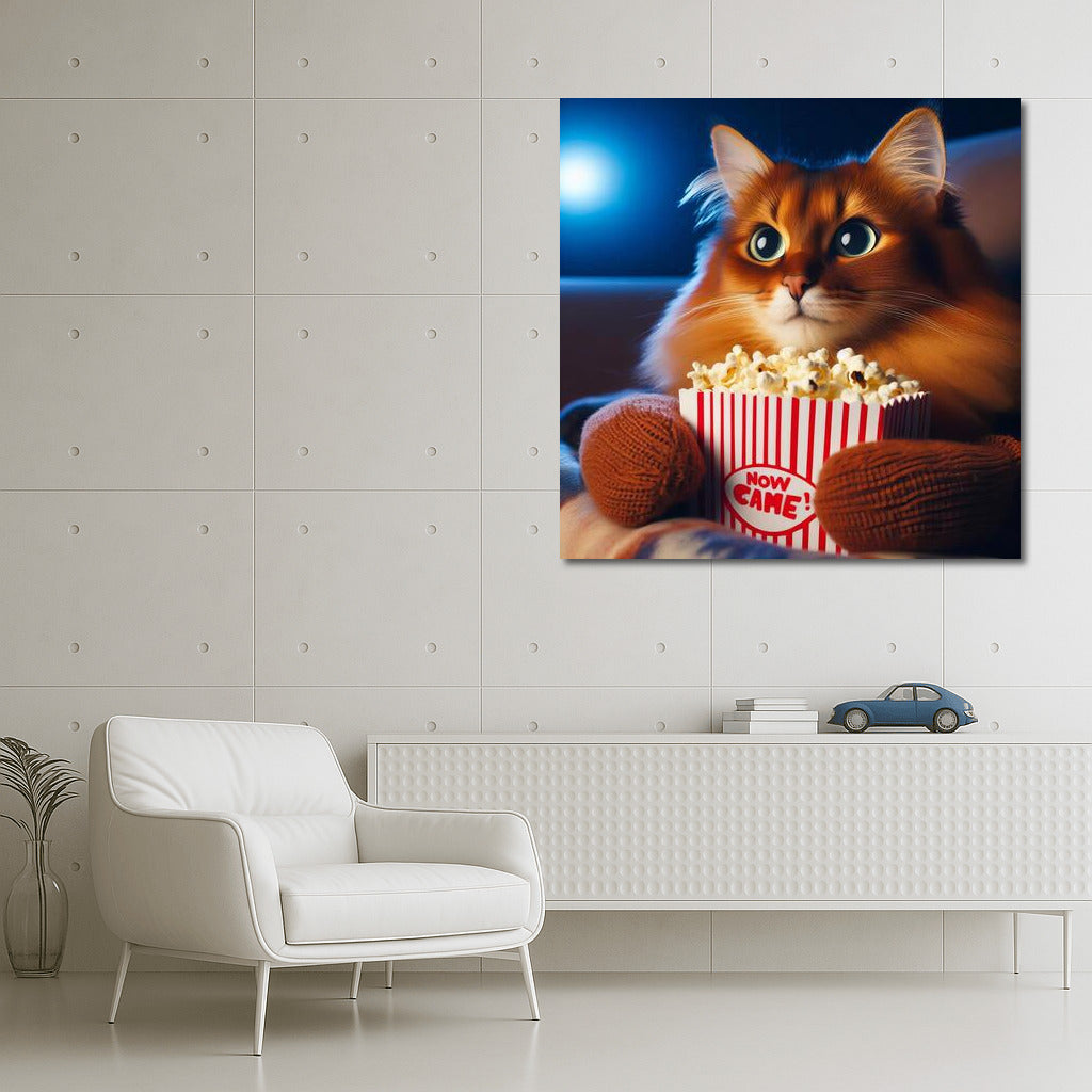 Somali Cat in the Movies: Popcorn and a Cozy Evening