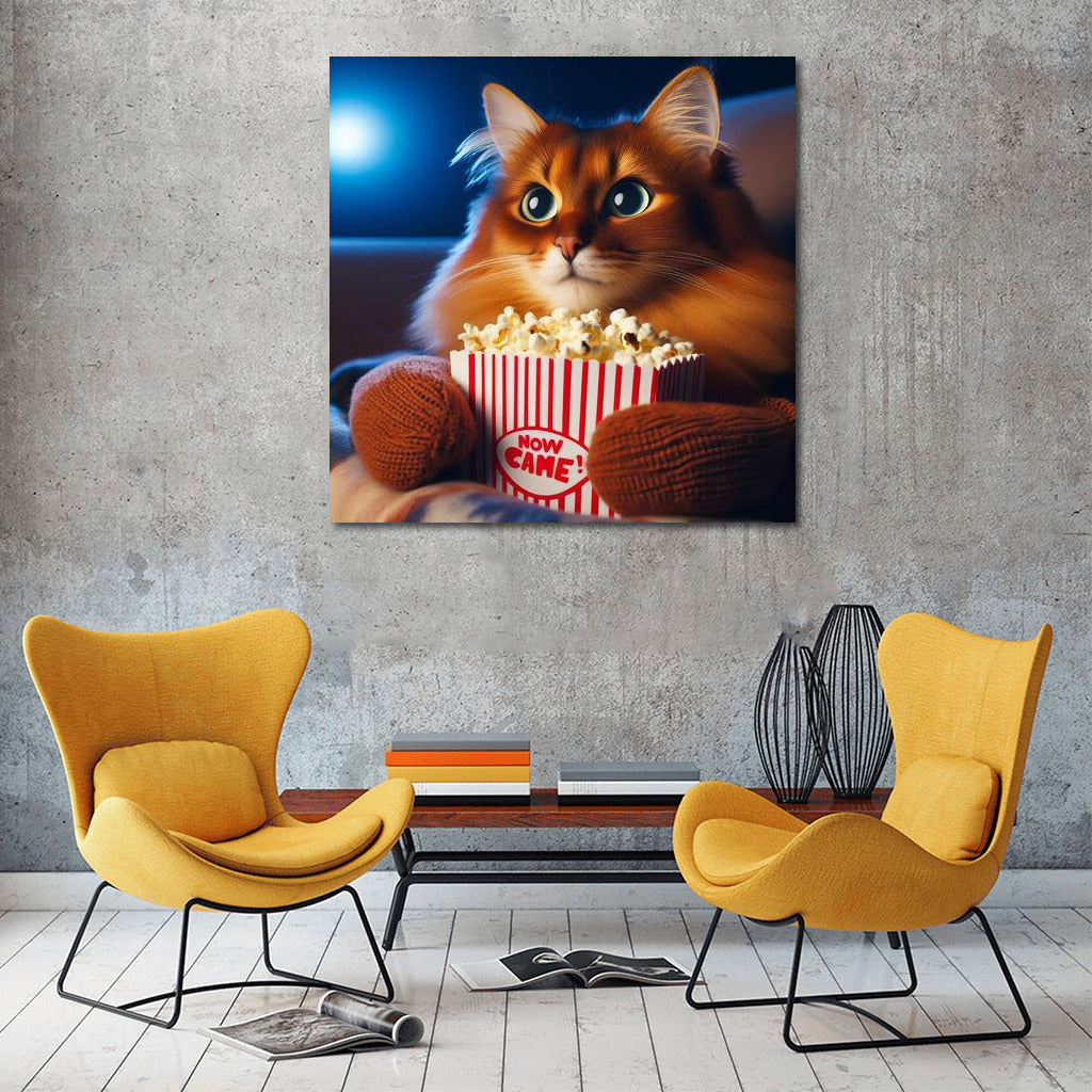 Somali Cat in the Movies: Popcorn and a Cozy Evening