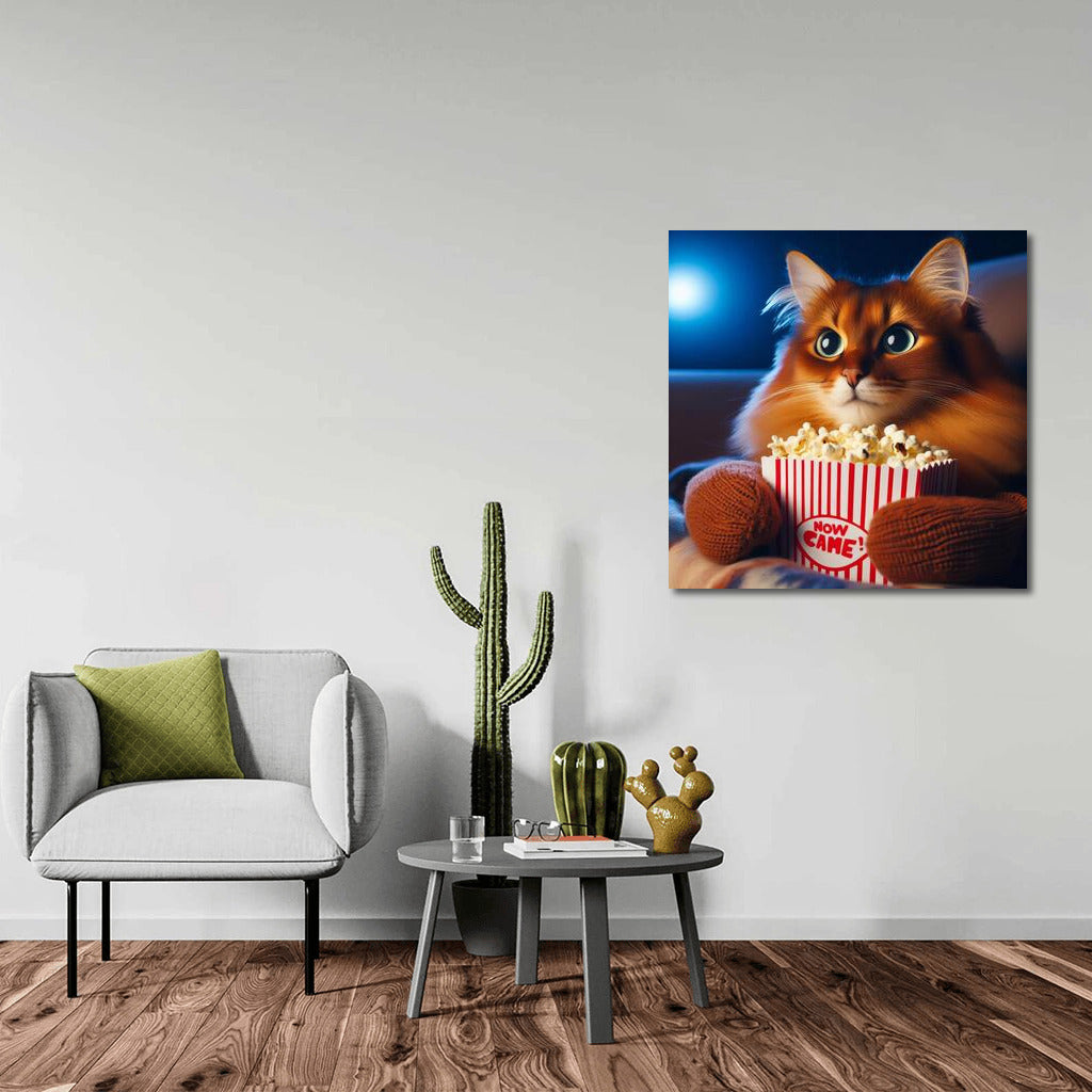 Somali Cat in the Movies: Popcorn and a Cozy Evening