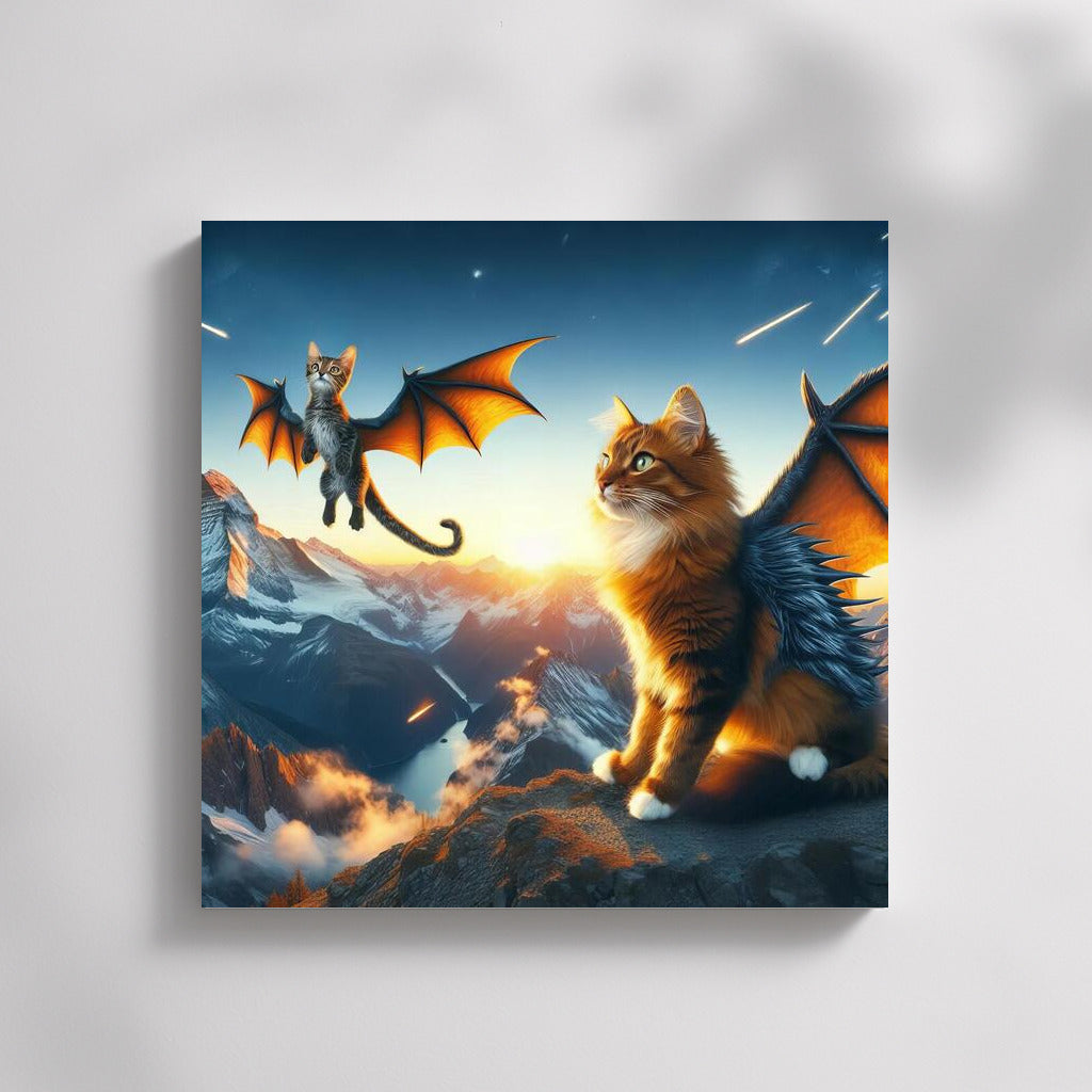 Somali Dragon Cat over Mountain Peaks