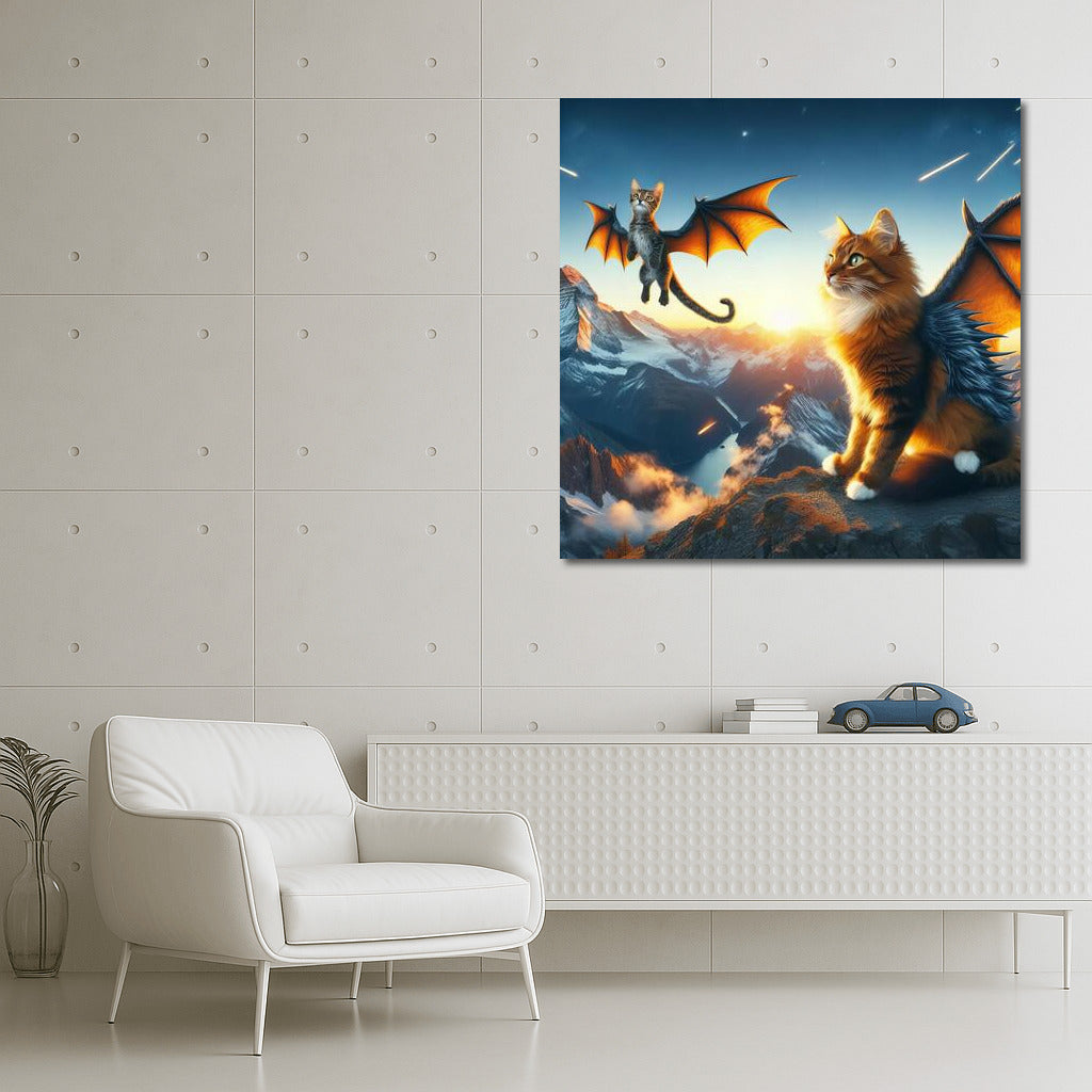 Somali Dragon Cat over Mountain Peaks