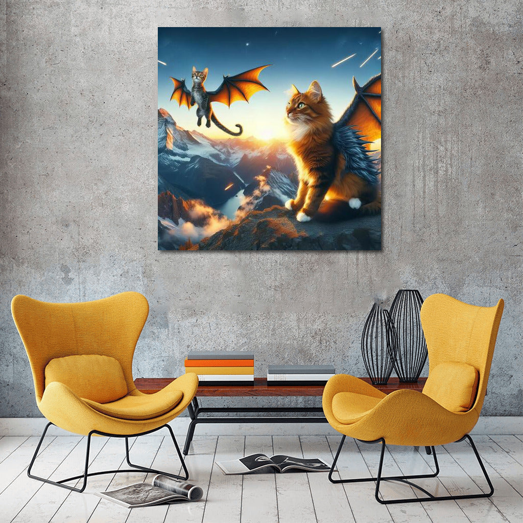 Somali Dragon Cat over Mountain Peaks