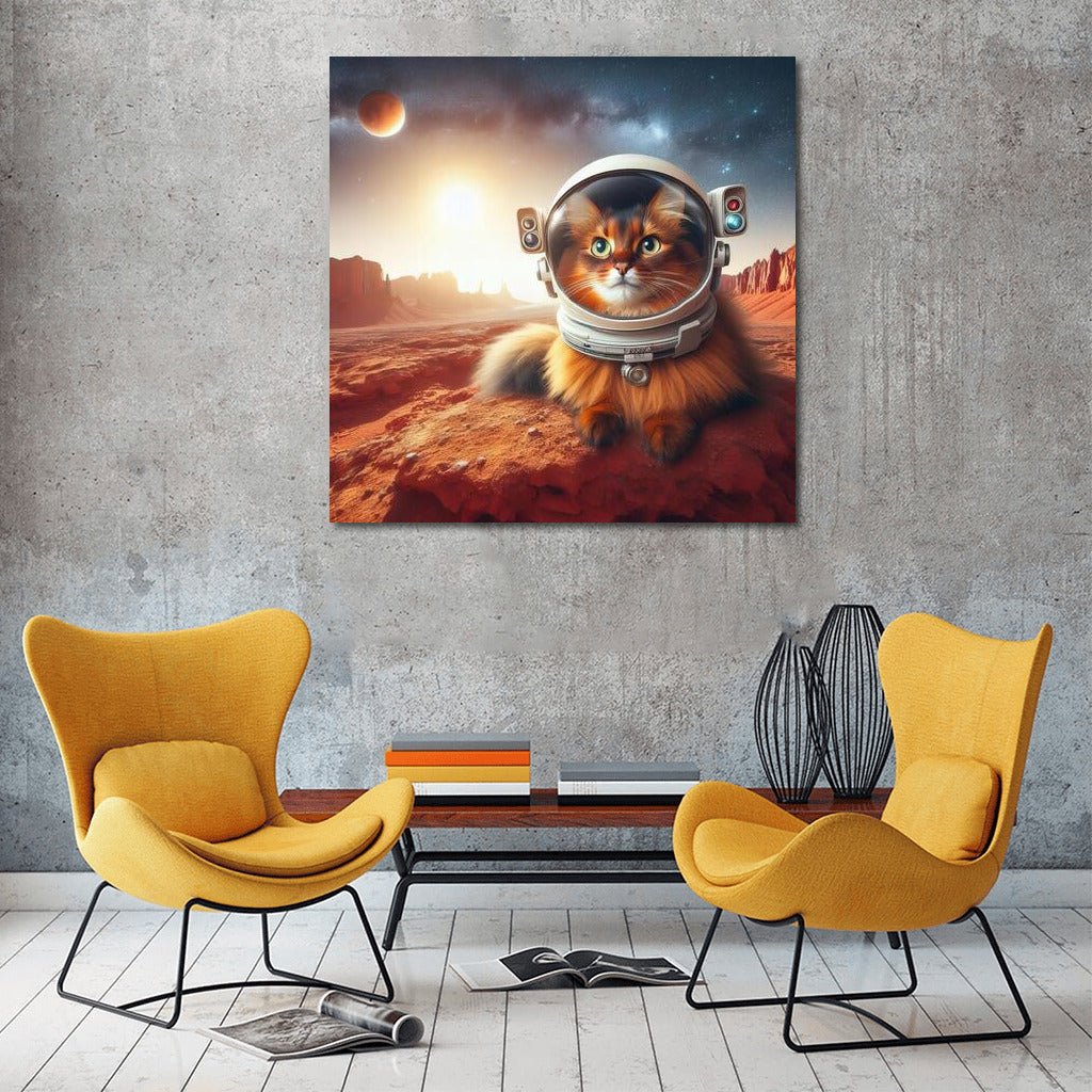 Somali Cat on Mars: Space Journey to the Red Spaces