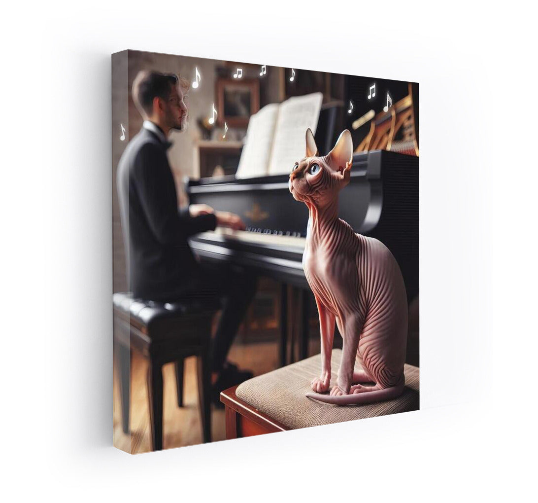 Mysterious Sphinx in the Music Studio: Cat and Melody