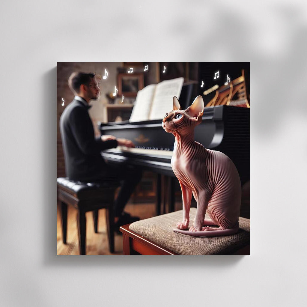 Mysterious Sphinx in the Music Studio: Cat and Melody
