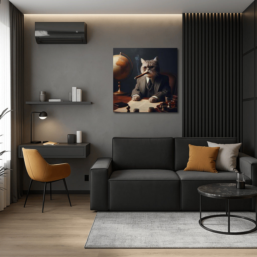 Boss Cat: Godfather Style in Suit with Cigar