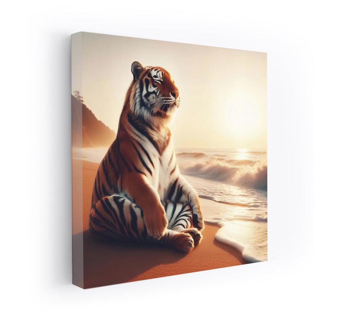 Tiger at Sunset: Meditation on the Beach
