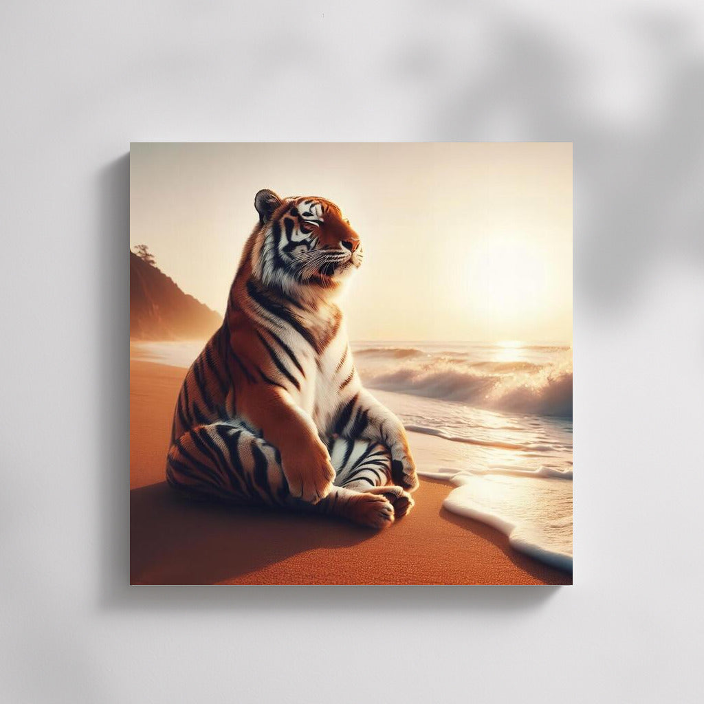 Tiger at Sunset: Meditation on the Beach