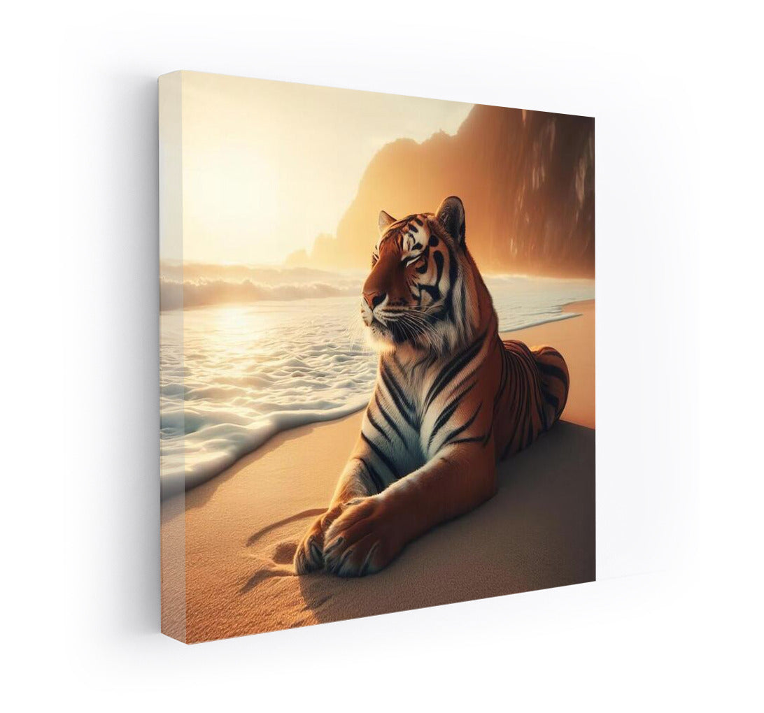 Meditating Tiger on the Beach: Harmony and Exotica for Your Interior