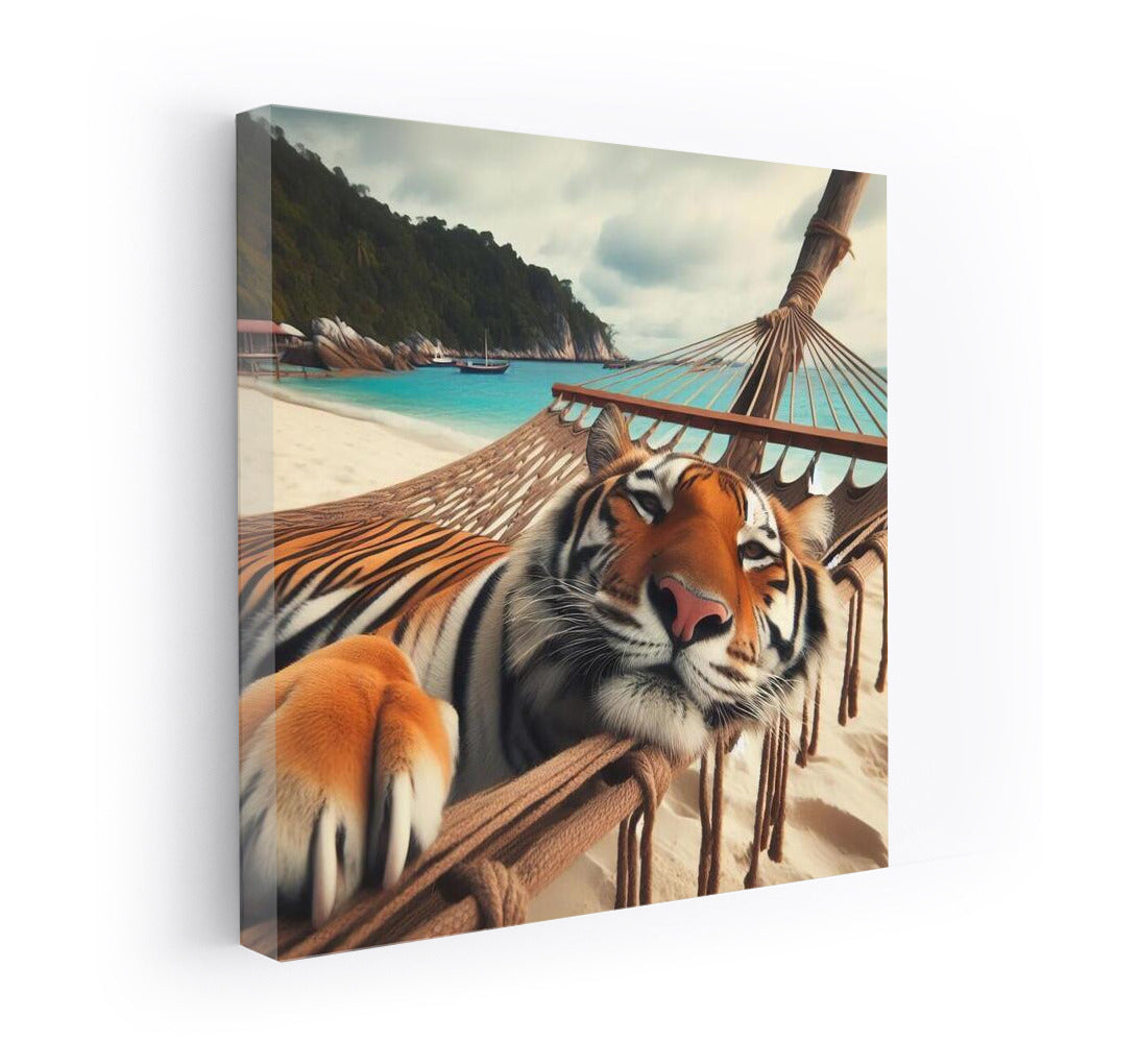 Tiger in a Hammock: Exotic Beach Vacation