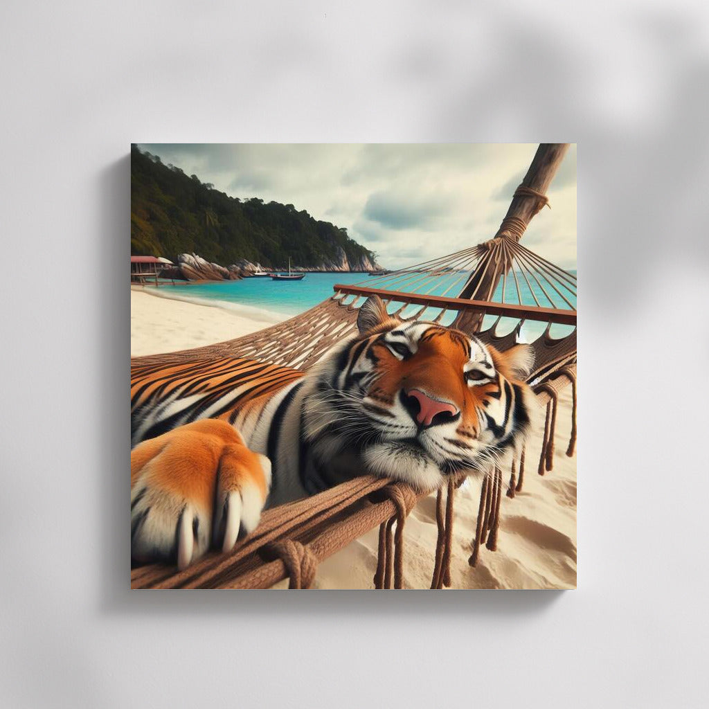 Tiger in a Hammock: Exotic Beach Vacation
