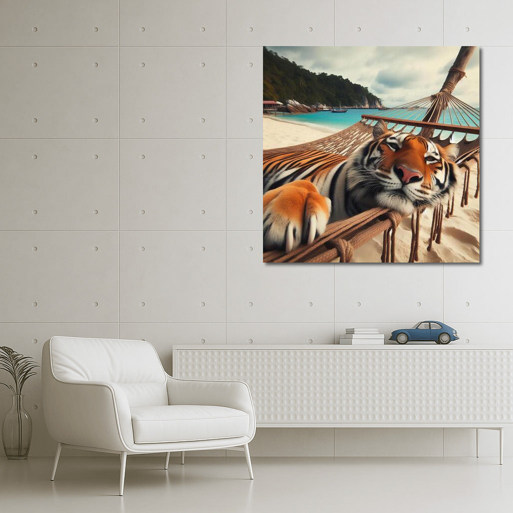 Tiger in a Hammock: Exotic Beach Vacation
