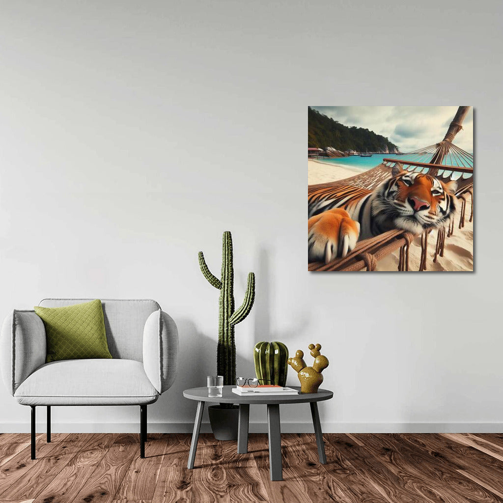 Tiger in a Hammock: Exotic Beach Vacation