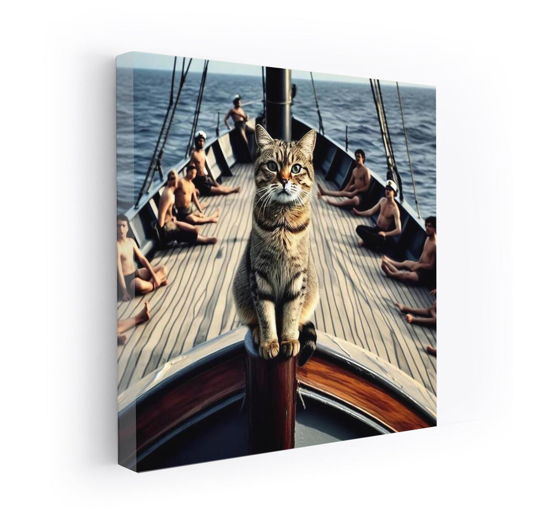 Titanic Cat: The Ocean King on the Bow
