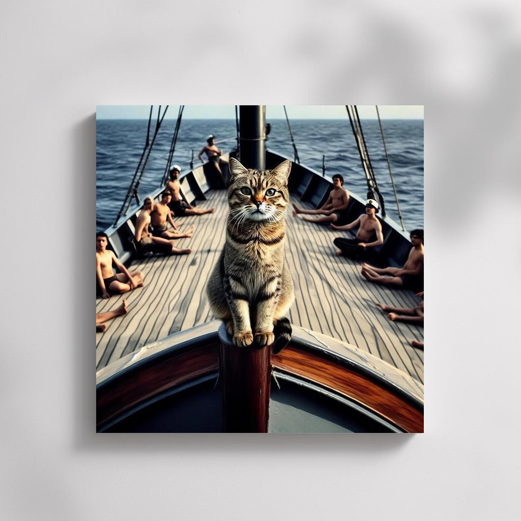 Titanic Cat: The Ocean King on the Bow