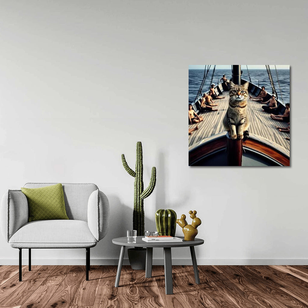 Titanic Cat: The Ocean King on the Bow