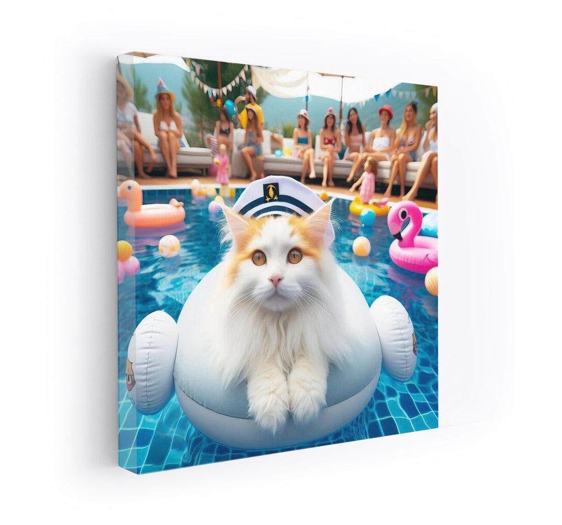 Turkish Van at a Summer Pool Party
