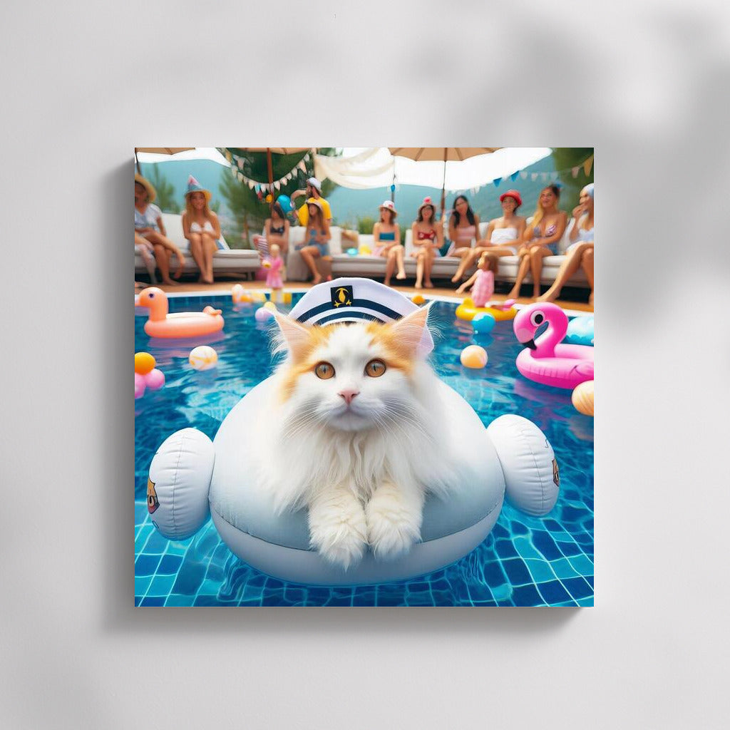 Turkish Van at a Summer Pool Party