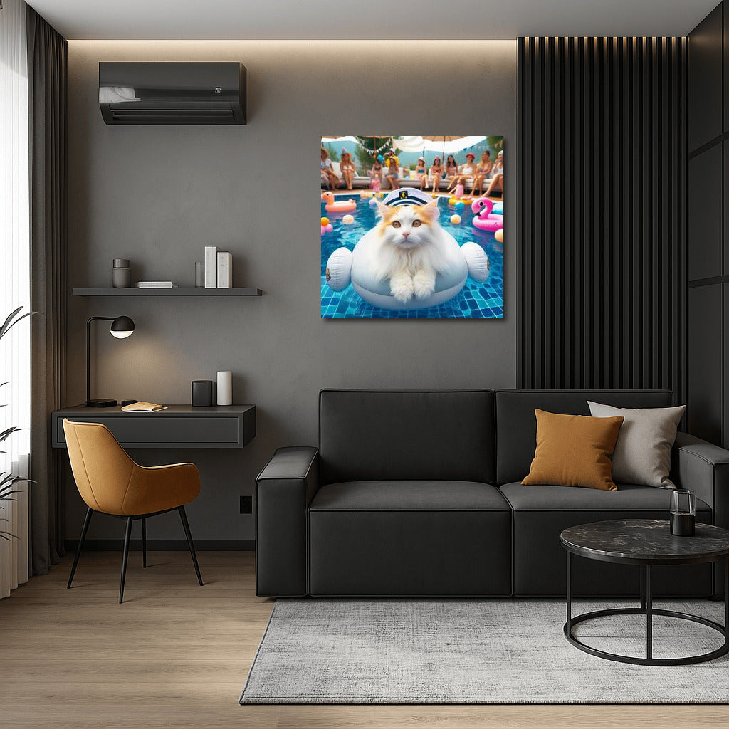 Turkish Van at a Summer Pool Party