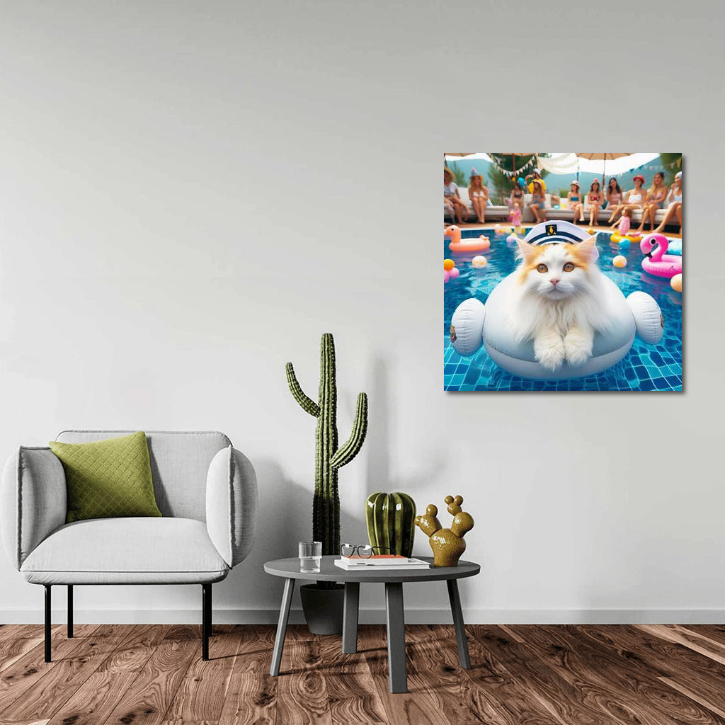 Turkish Van at a Summer Pool Party