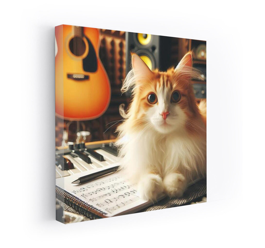Turkish Van in Music Studio: Cat in the World of Sounds and Harmony