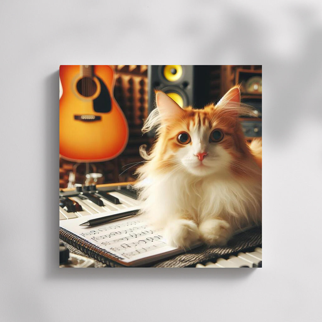 Turkish Van in Music Studio: Cat in the World of Sounds and Harmony