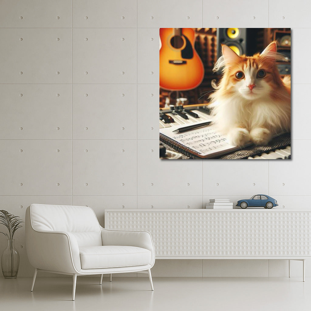 Turkish Van in Music Studio: Cat in the World of Sounds and Harmony