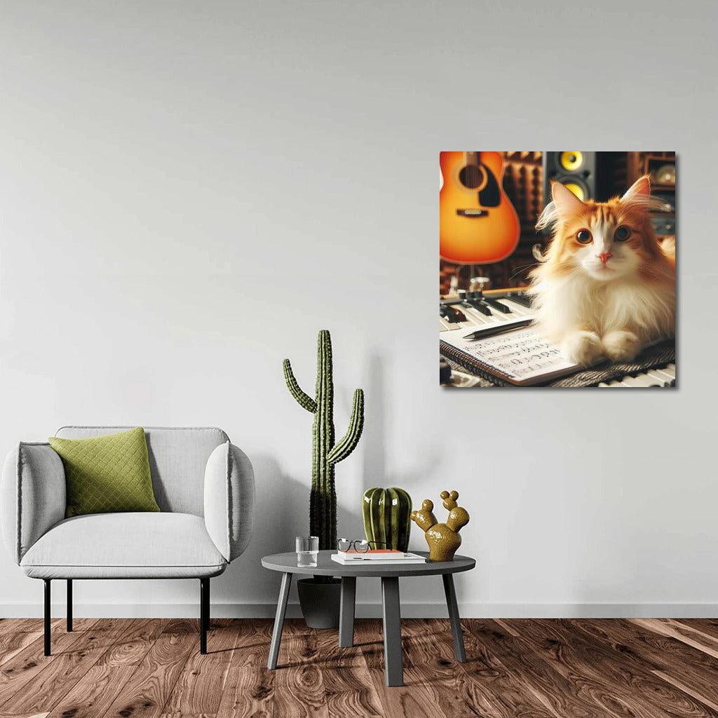 Turkish Van in Music Studio: Cat in the World of Sounds and Harmony