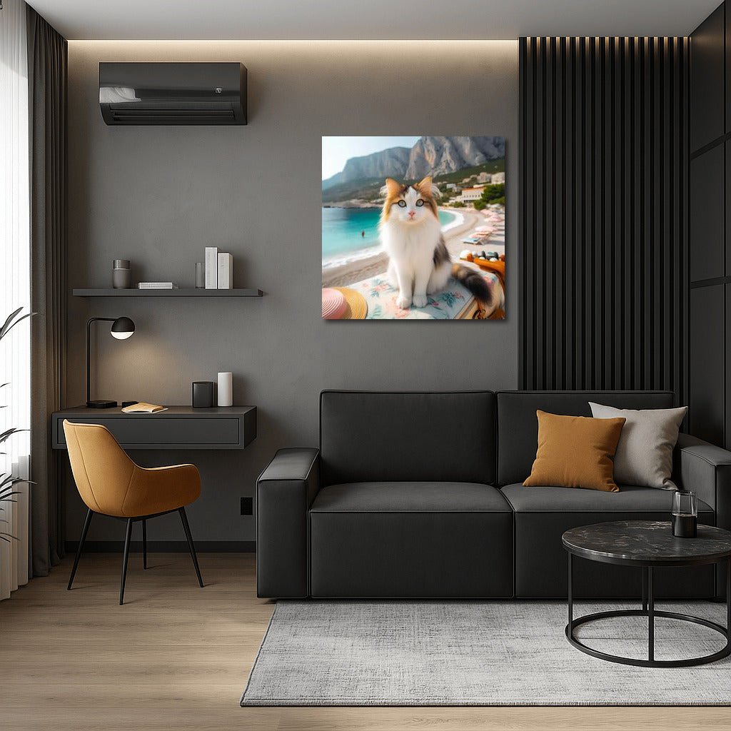 Turkish Van on a Fashionable Beach: A Bright Accent for the Interior