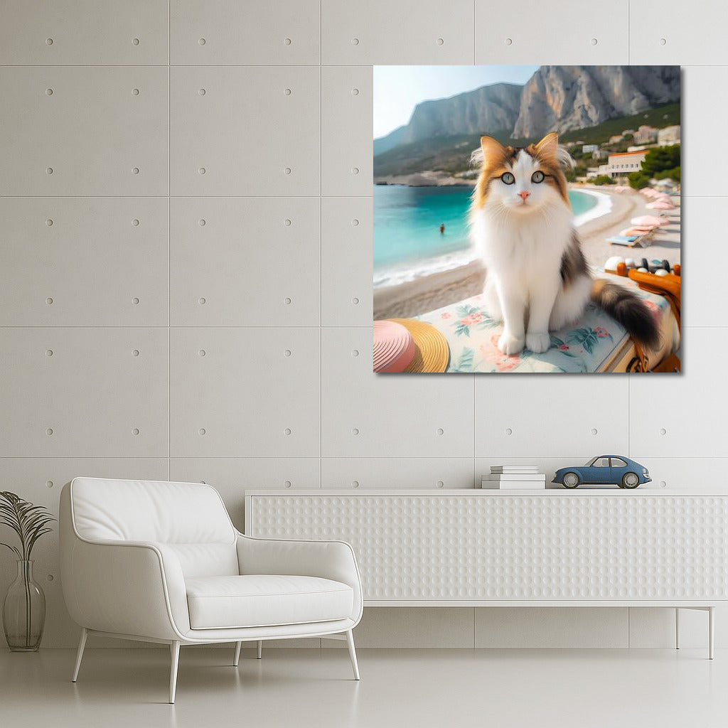Turkish Van on a Fashionable Beach: A Bright Accent for the Interior