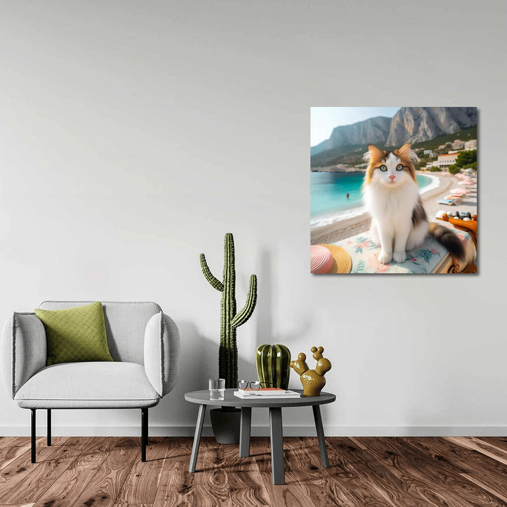 Turkish Van on a Fashionable Beach: A Bright Accent for the Interior