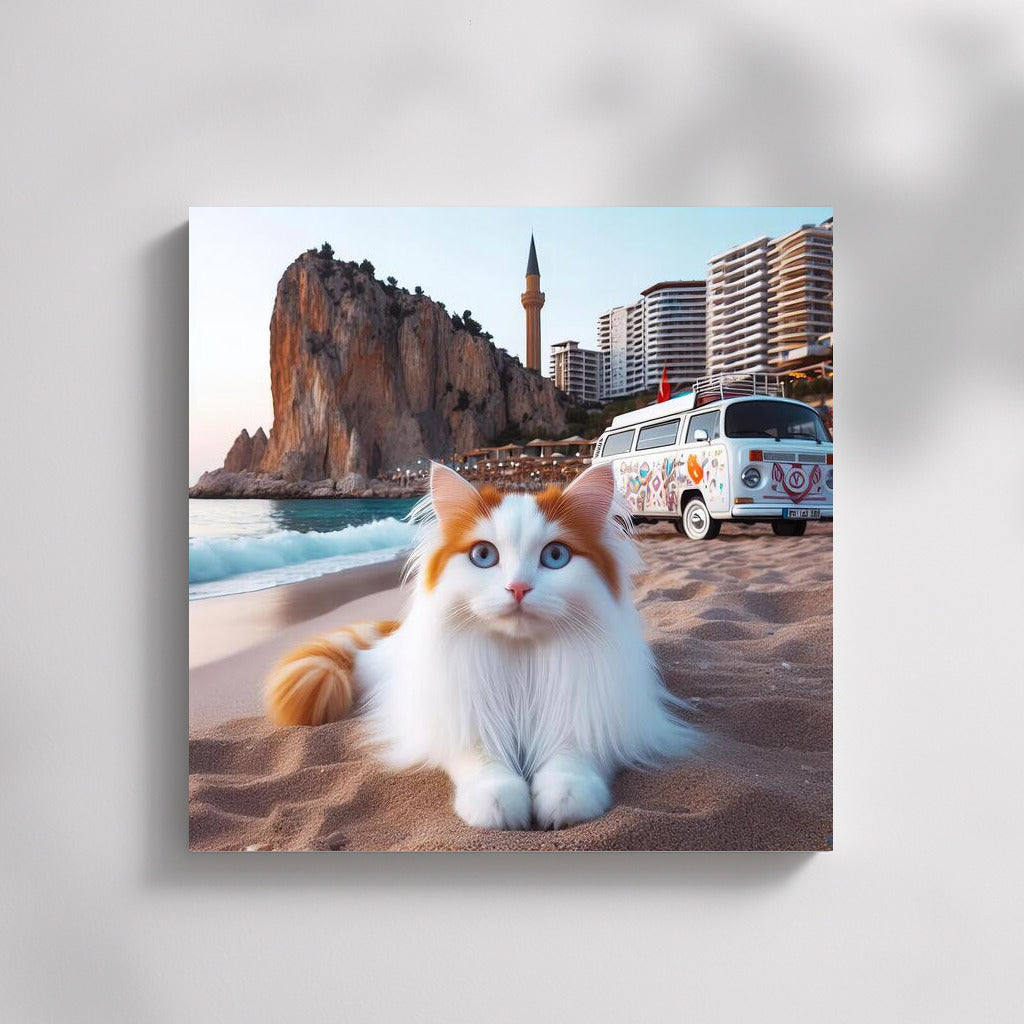 Turkish Van and Retro Car on Freedom Beach
