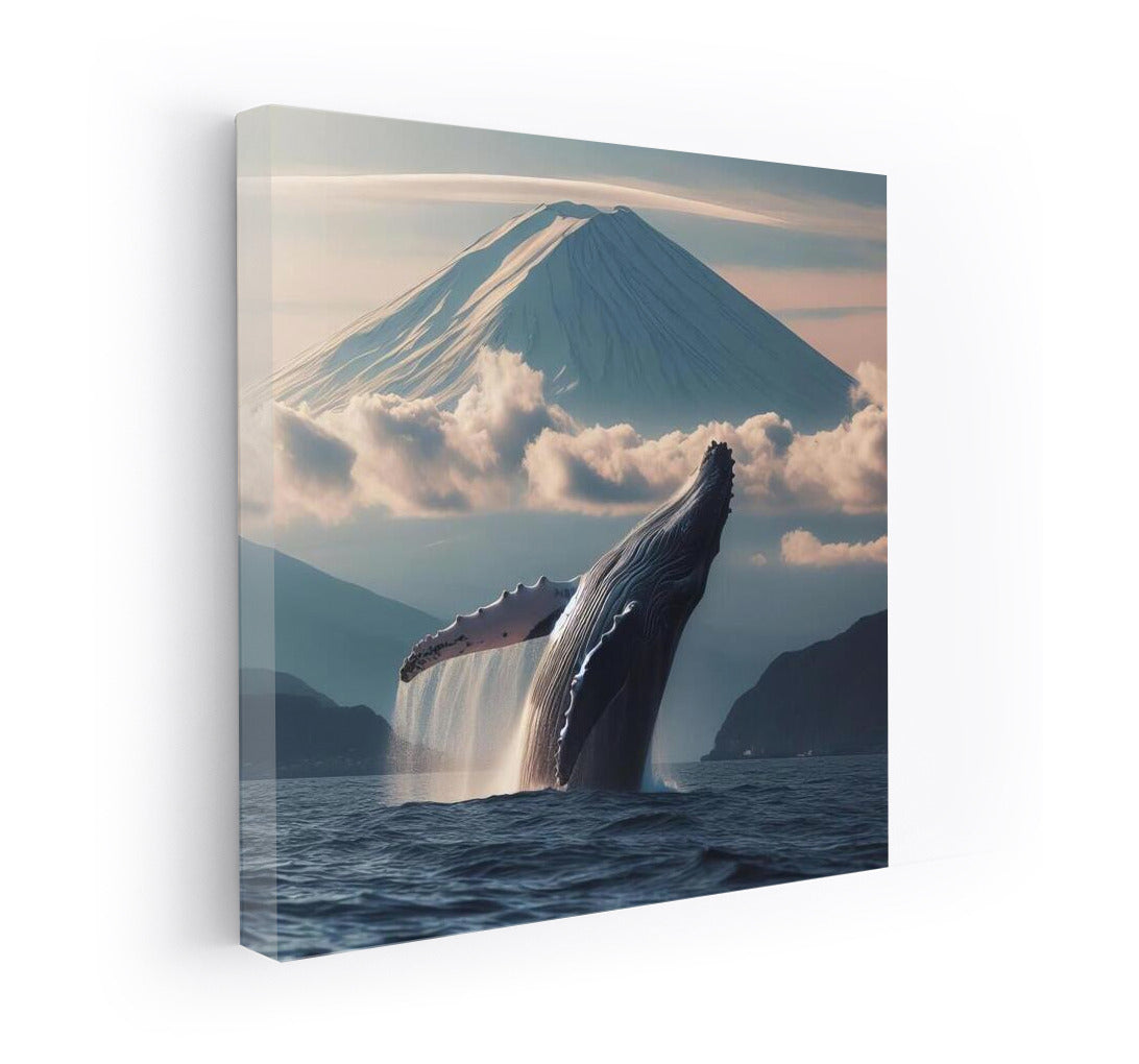 Majestic Whale at Mount Fuji: Japanese Harmony