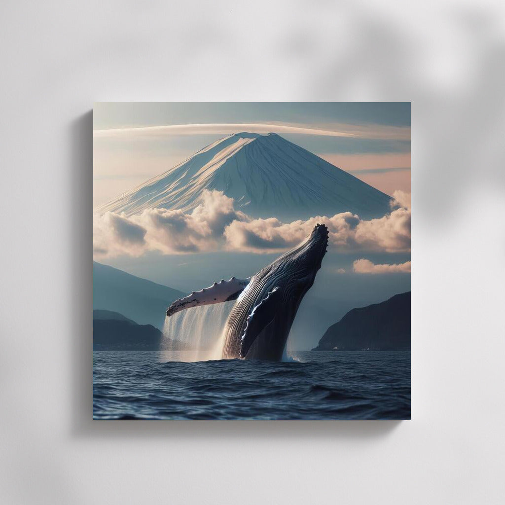 Majestic Whale at Mount Fuji: Japanese Harmony