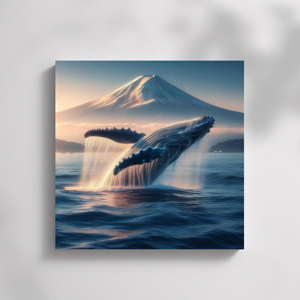 Majestic Whale at the Foot of Fuji: The Magic of Japan in Your Interior