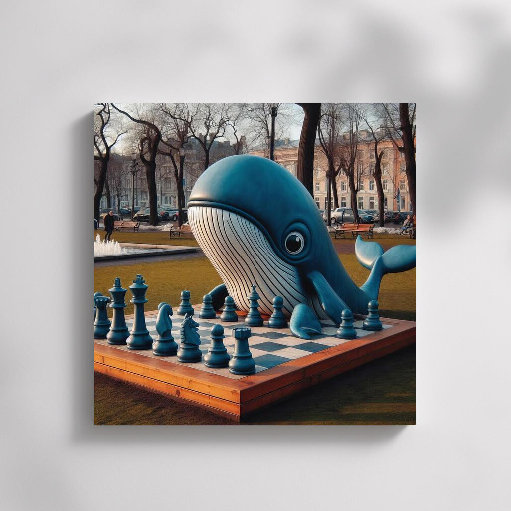 Chess Whale in the Park: Fantasy on Canvas
