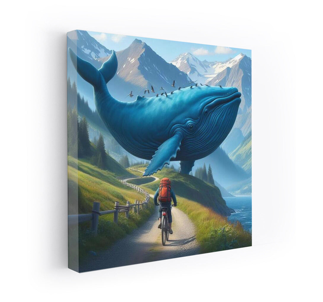 Whale Cycling Mountain Trail: A Surreal Adventure