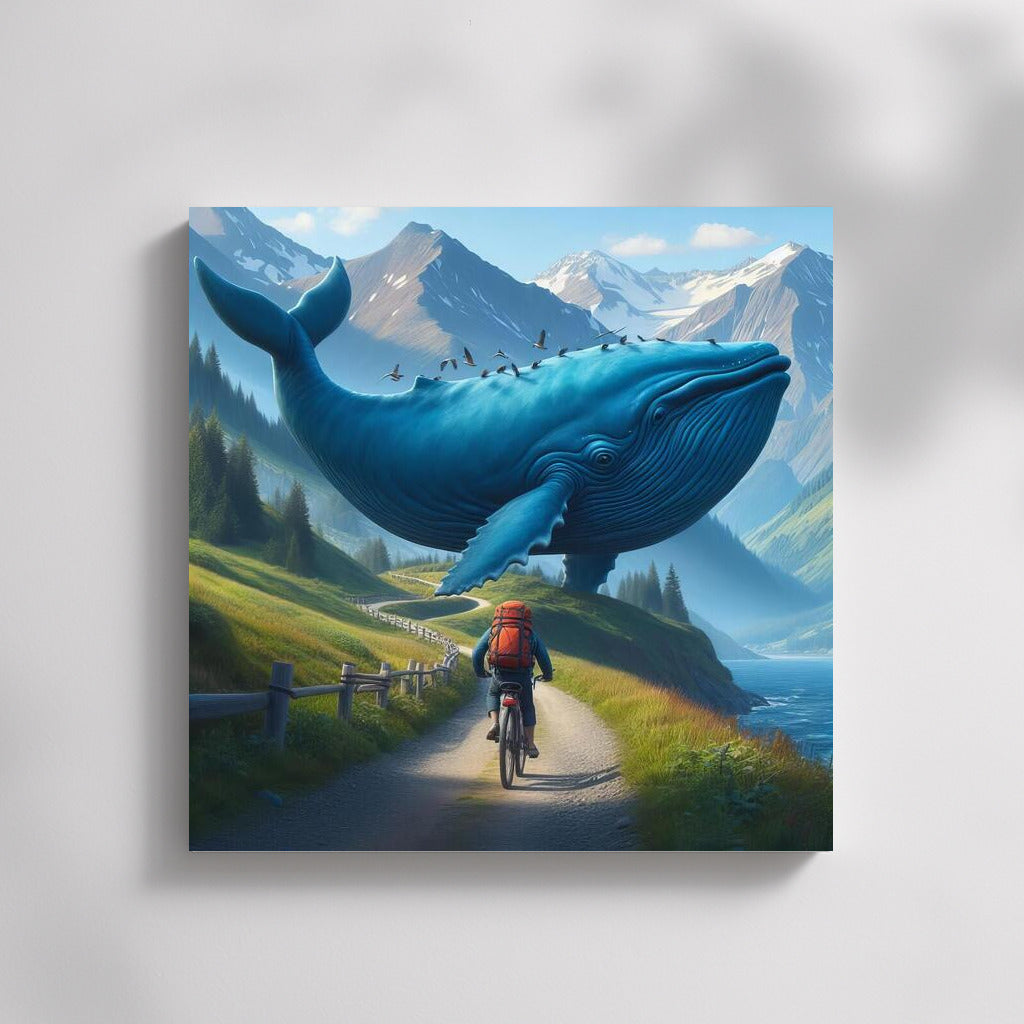 Whale Cycling Mountain Trail: A Surreal Adventure
