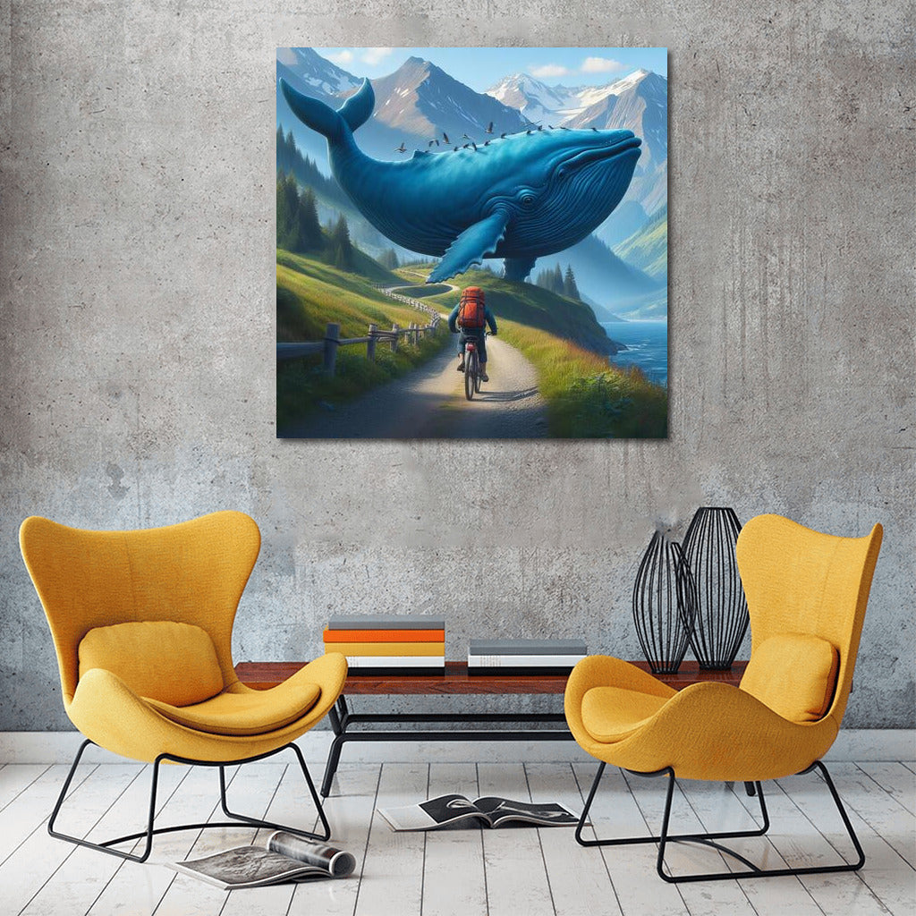 Whale Cycling Mountain Trail: A Surreal Adventure