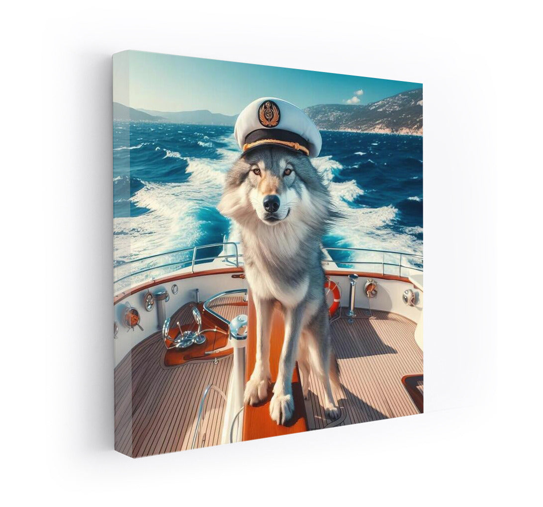 Wolf Captain on a Yacht: Freedom and Adventure