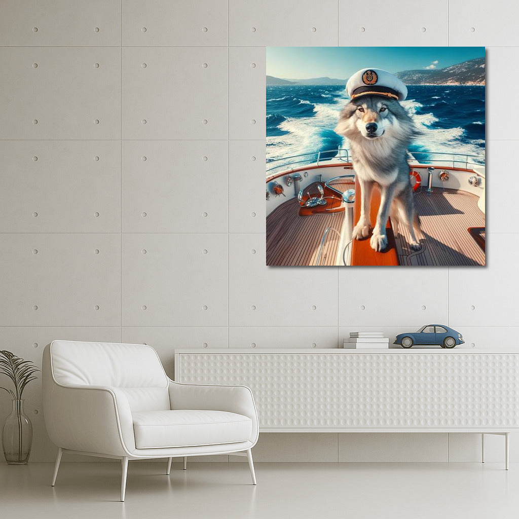 Wolf Captain on a Yacht: Freedom and Adventure