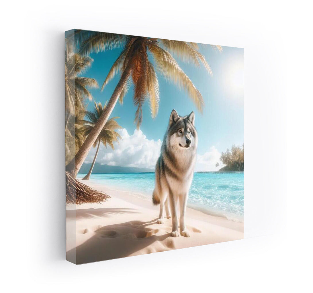 Wolf in Tropical Paradise: Nature's Symphony