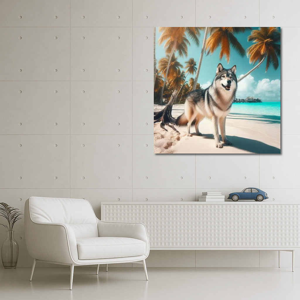 Wolf in Tropical Paradise: The Magic of Palms and Wildlife