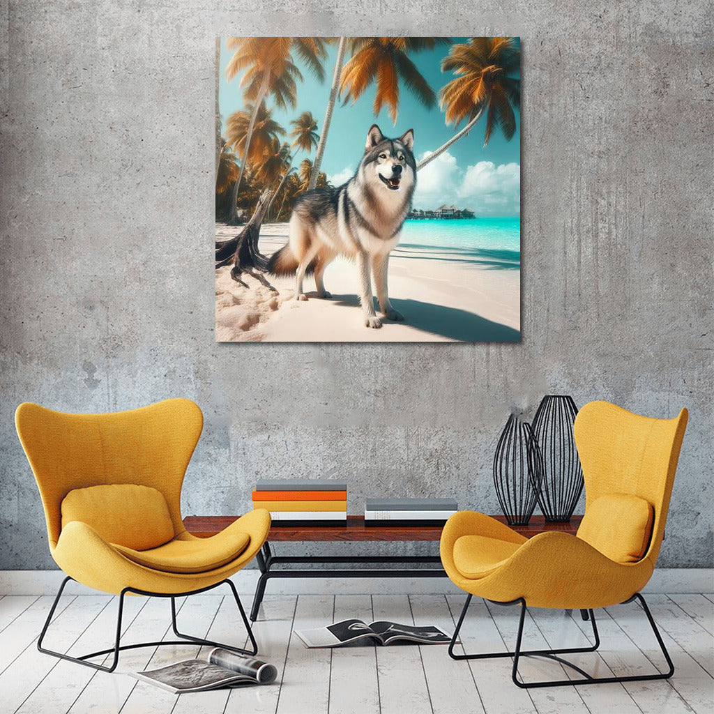 Wolf in Tropical Paradise: The Magic of Palms and Wildlife