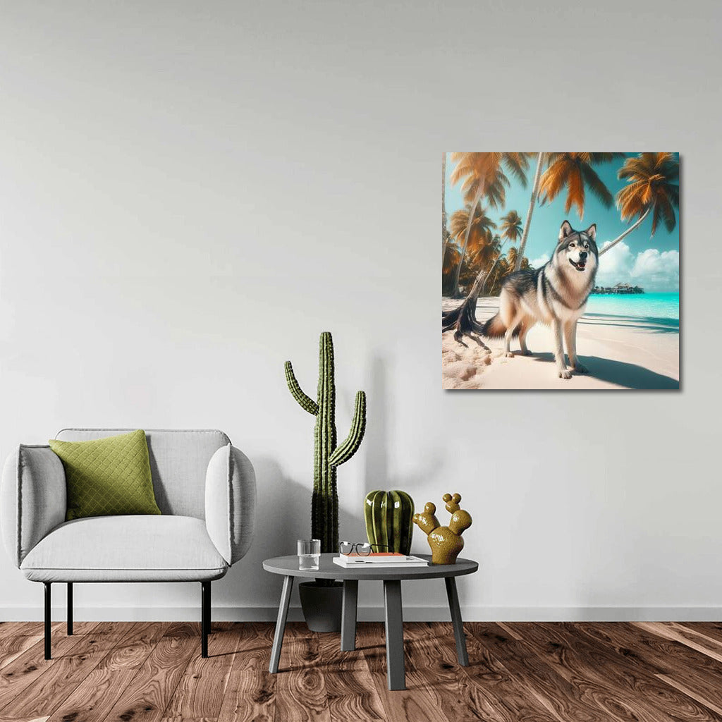 Wolf in Tropical Paradise: The Magic of Palms and Wildlife